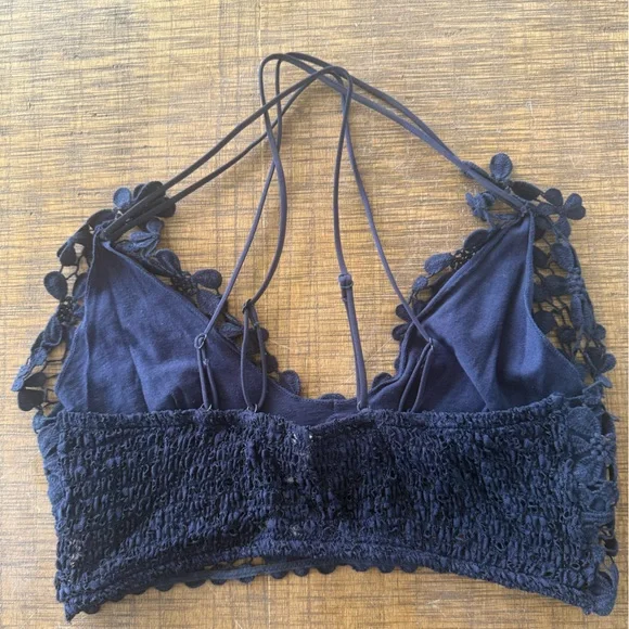 Free People Navy Floral Lace Panties - Picture 2 of 3
